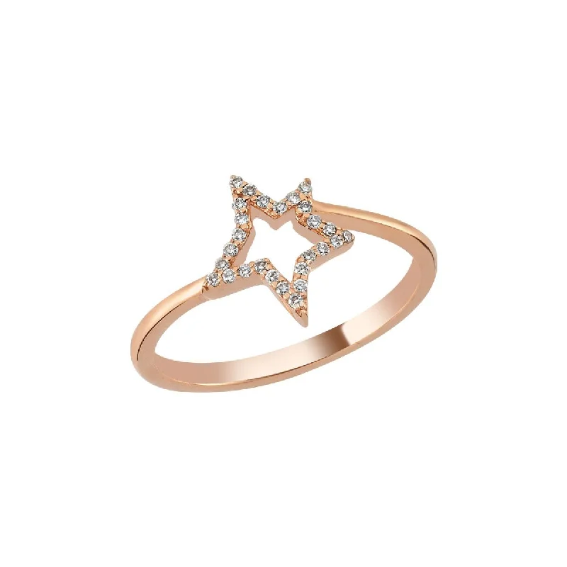 ladies rings with arrow design -SIRIUS STAR GOLD DIAMOND RING