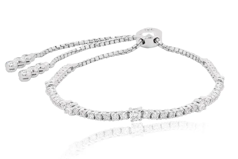 Elegant silver cuff bracelets for ladies -Diana M. Diamond Bracelet