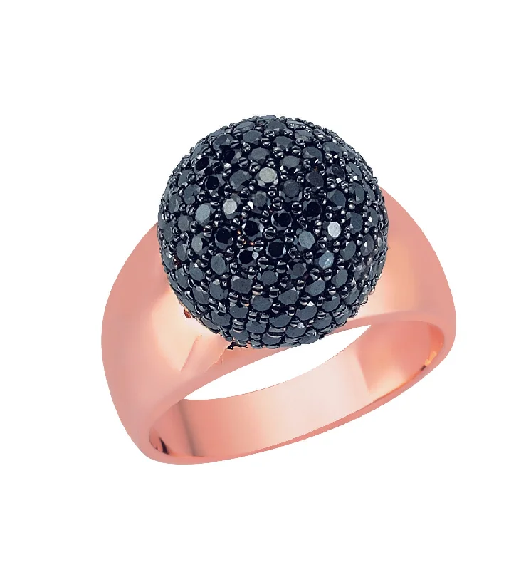 ladies rings with peridot green -XL THICK BLACK DIAMOND RING