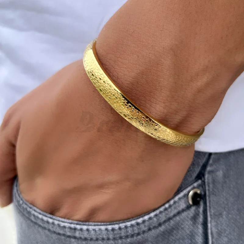 Elegant layered bracelets for women -Fashion Stainless Steel Men's Gold Bracelet