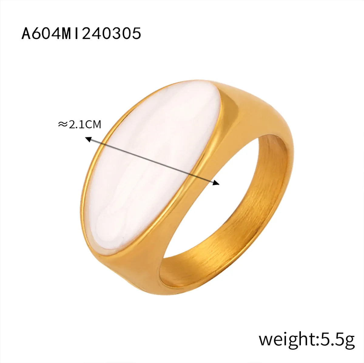 A604-Golden White Dripping Ring