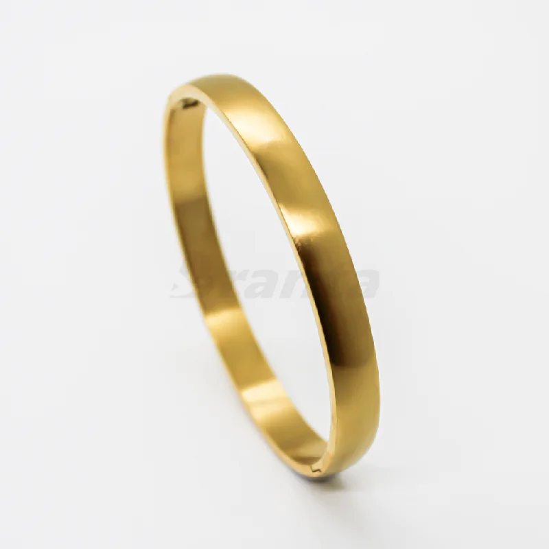 Affordable bracelets for women -Matte Finish Evoke Stainless Steel Men's Gold Bracelet