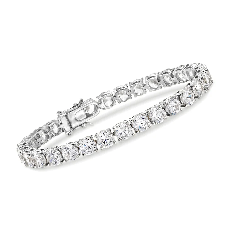 Elegant chain bracelets for ladies -Ross-Simons CZ Tennis Bracelet in Sterling Silver