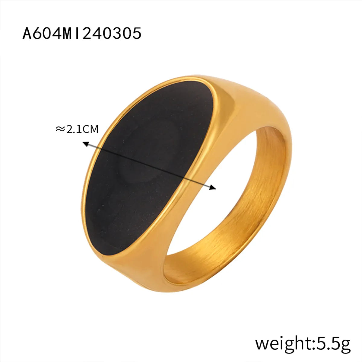 A604-Golden Black Dripping Ring