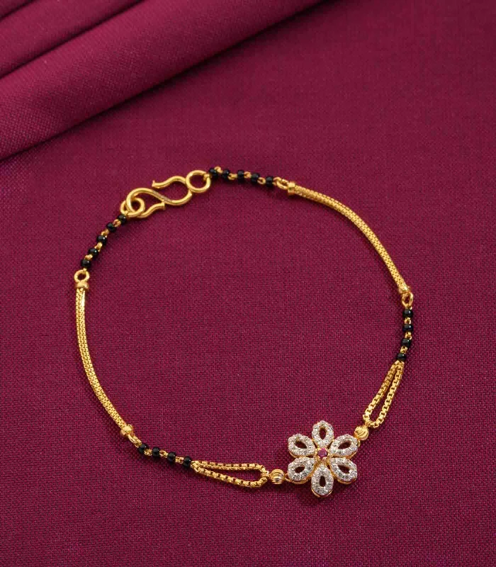 Ladies tribal bracelets -Classic Floral Mangalsutra Bracelet