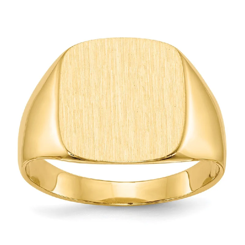 ladies rings modern sleek look -18k Yellow Gold Men's Signet Ring