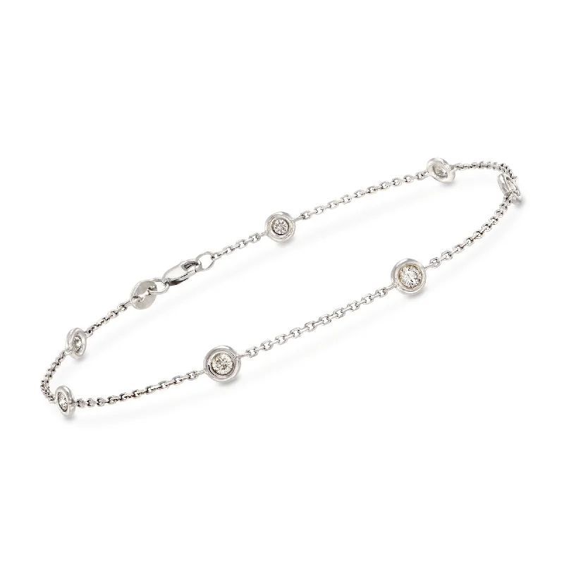 Ladies citrine bracelets -Ross-Simons Diamond Bracelet in 14kt White Gold