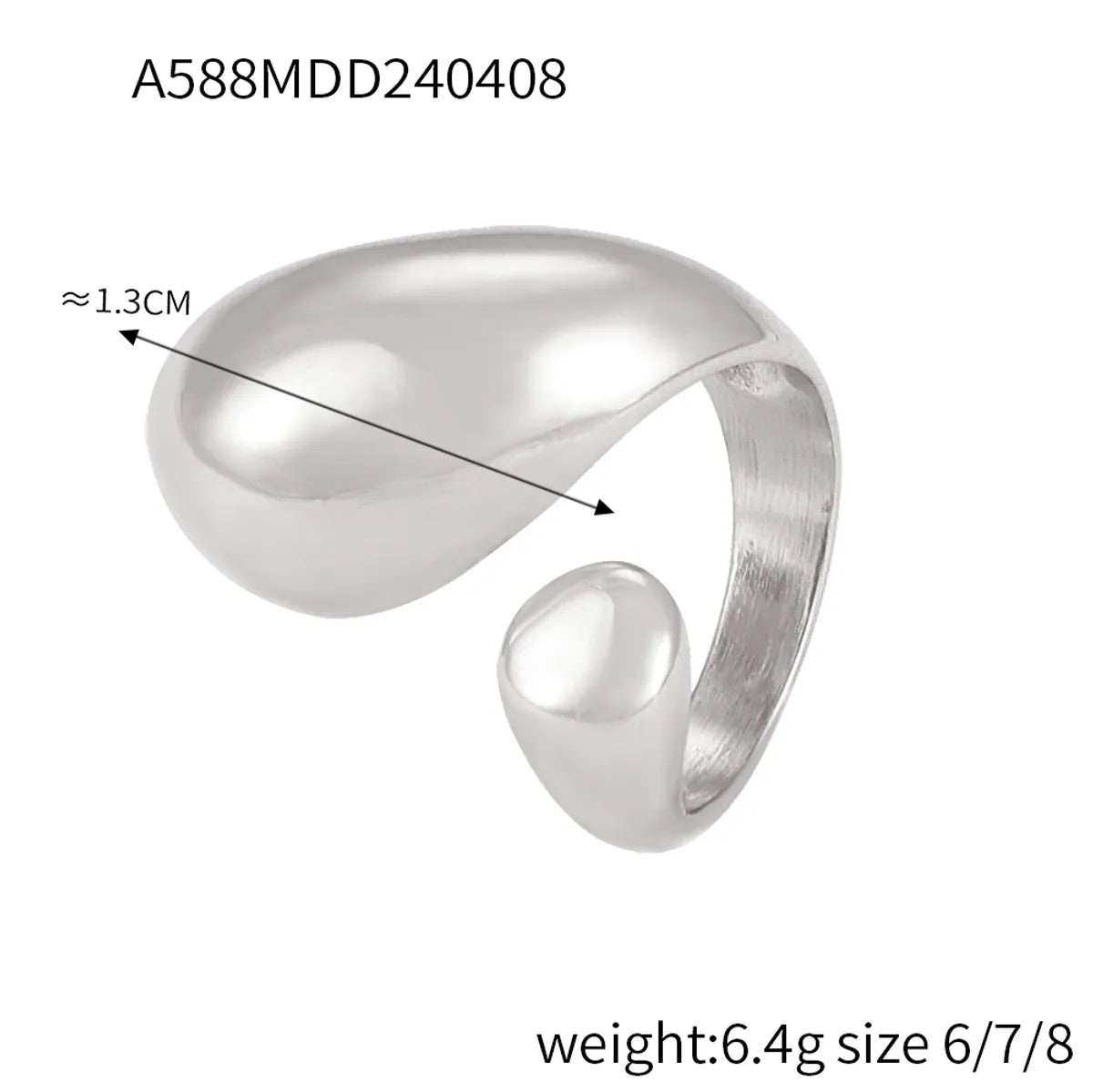 Open Water Drop Steel Ring