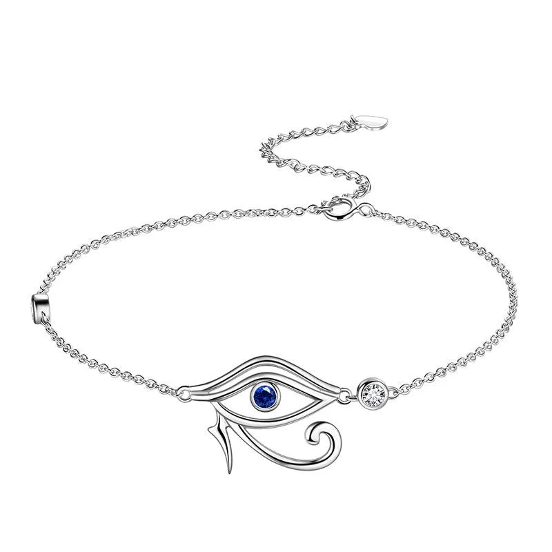 Ladies lightweight bracelets -Eye of Horus Bracelet Mens Women Jewelry 925 Sterling Silver