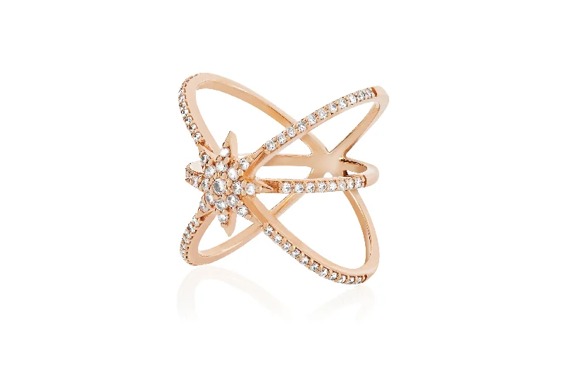 ladies rings for mother gift -VENUS STAR GOLD DIAMOND RING