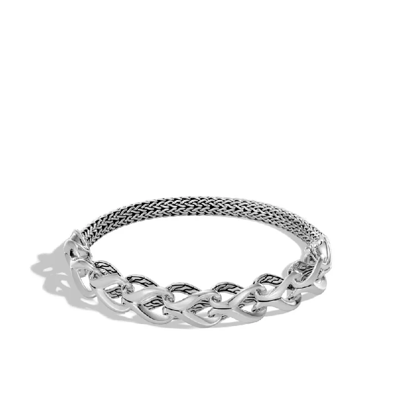 Long layered bracelets for ladies -Asli Classic Chain Link Half Bracelet in Silver