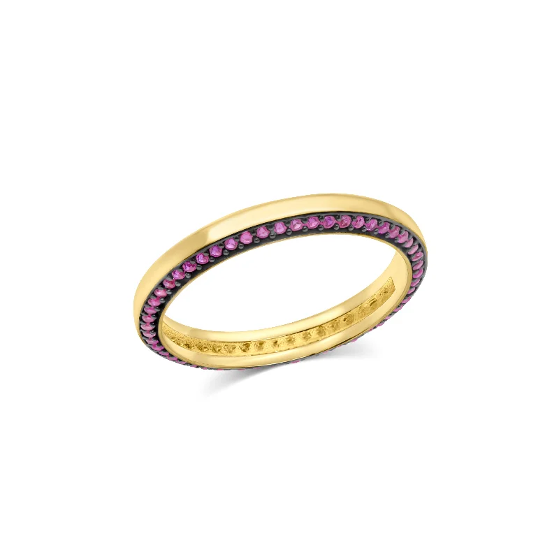 ladies rings white gold finish -Twilight Pink Ring