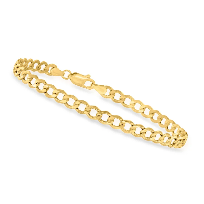 Classic bangle bracelets for women -Canaria 4.3mm 10kt Yellow Gold Curb-Link Bracelet