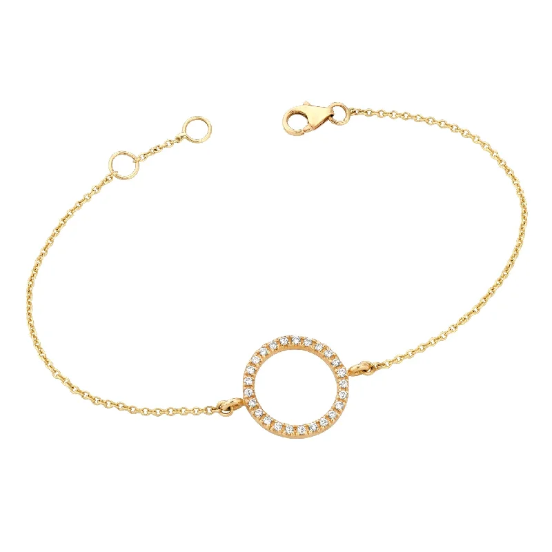 Bold statement bracelets for ladies -Diamond Circle Bracelet Yellow Gold