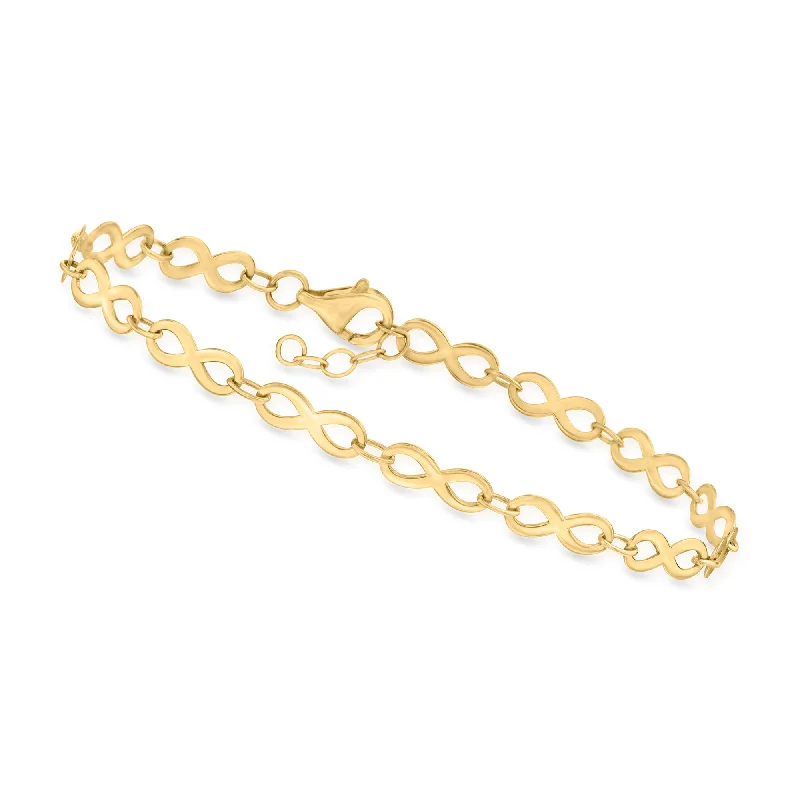 Modern bangle bracelets for ladies -Canaria 10kt Yellow Gold Infinity-Link Bracelet