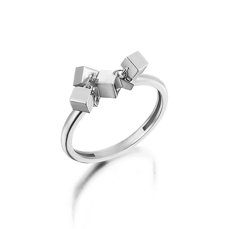 ladies rings for engagement proposal -Gravity Cubes Ring