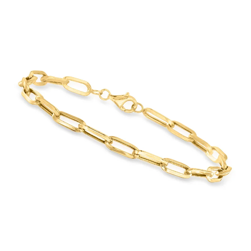 Ladies moonstone bracelets -Canaria 10kt Yellow Gold Paper Clip Link Bracelet