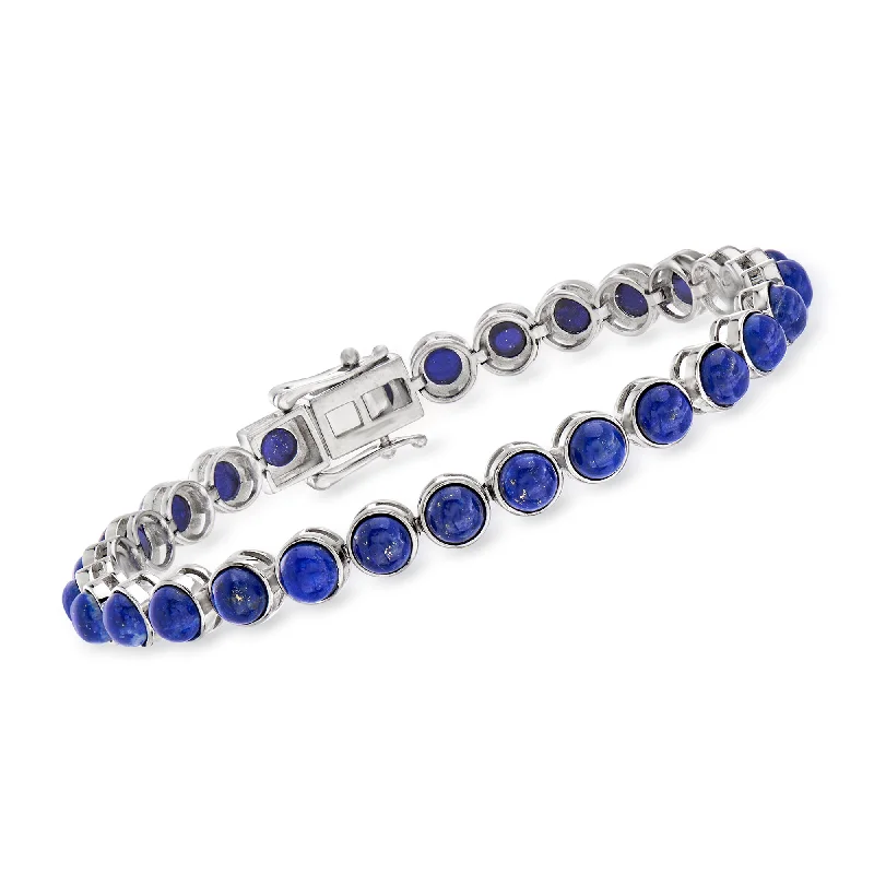 Ladies turquoise bracelets -Ross-Simons Lapis Tennis Bracelet in Sterling Silver