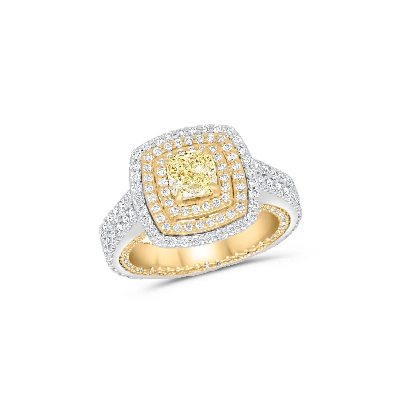 ladies rings for birthday surprise -Fancy Yellow Ring 04947