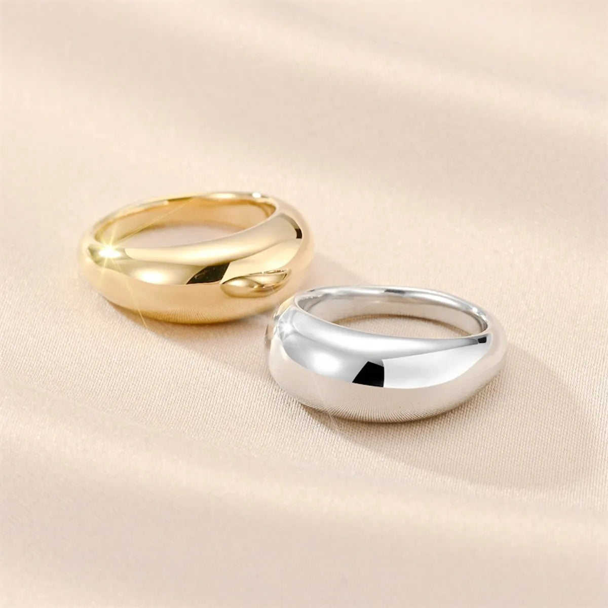 ladies rings with rainbow gems -Wholesale Jewelry Simple Style Classic Style Solid Color Titanium Steel 18K Gold Plated Polishing Plating Rings