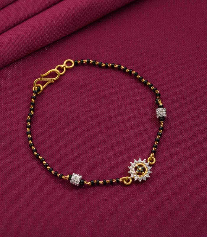 Ladies heart charm bracelets -Sun Pendant Mangalsutra Bracelet