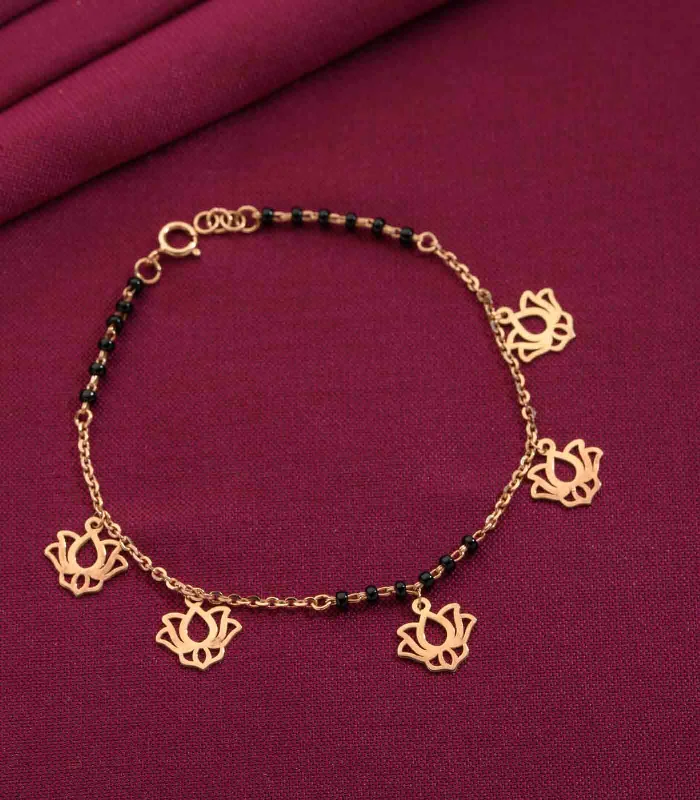 Ladies elegant tennis bracelets -Swing Lotus Mangalsutra Bracelet