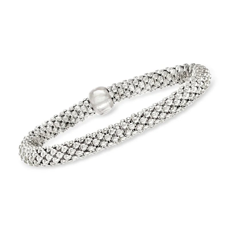 Dainty tennis bracelets for women -Ross-Simons Italian Sterling Silver Stretch Bracelet