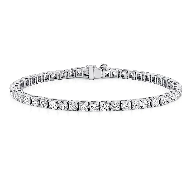 Vintage style ladies bracelets -14K White Gold 6.00cts Diamond Tennis Bracelet