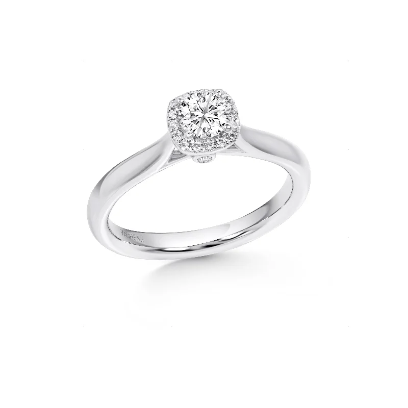 ladies rings art deco flair -Engagement Ring-B4436R