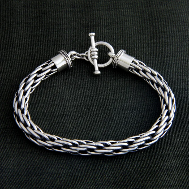 Bridal bracelets for women -Courage Sterling Silver Chain Bracelet from Indonesia