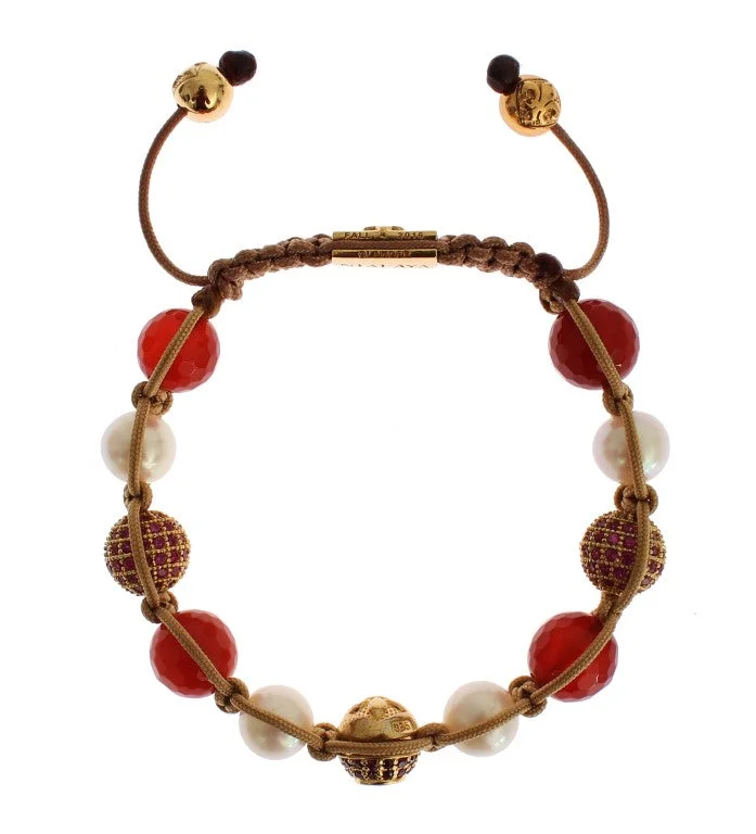 Ladies asymmetrical bracelets -Nialaya CZ Carnelian ivory 925  Women's Bracelet