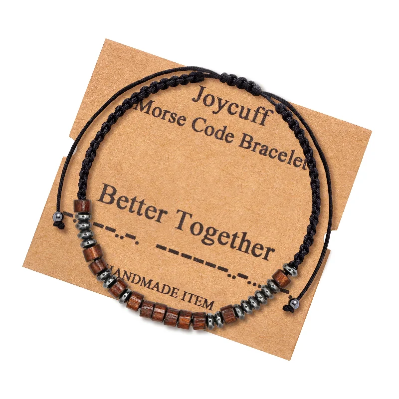 Statement cuff bracelets for women -Better Together Morse Code Bracelet for Women Inspirational Gift for Her