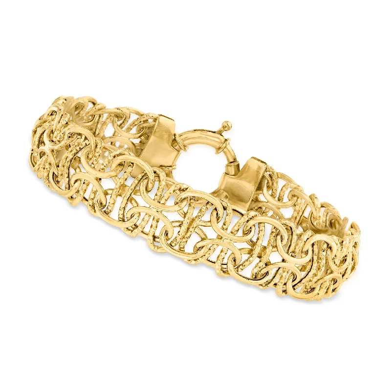 Trendy charm bracelets for women -Canaria 10kt Yellow Gold Interlocking Link Bracelet