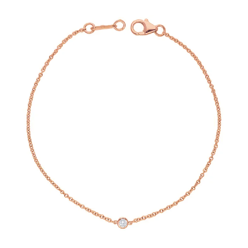 Ladies gemstone bracelets -14K Rose Gold 0.20cts. Diamond Bracelet