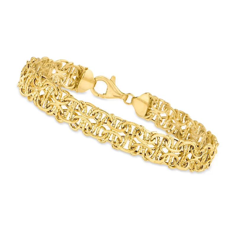 Vintage-inspired bracelets for ladies -Canaria 10kt Yellow Gold Interlocking Link Bracelet