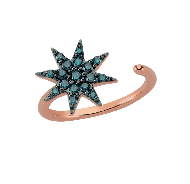 ladies rings with moonstone glow -VENUS STAR GOLD DIAMOND RING