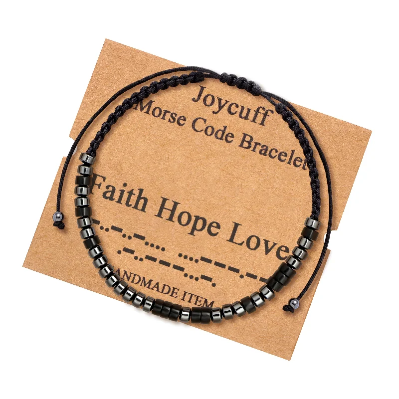 Modern bangle bracelets for ladies -Faith Hope Love Morse Code Bracelet for Women Inspirational Gift for Her