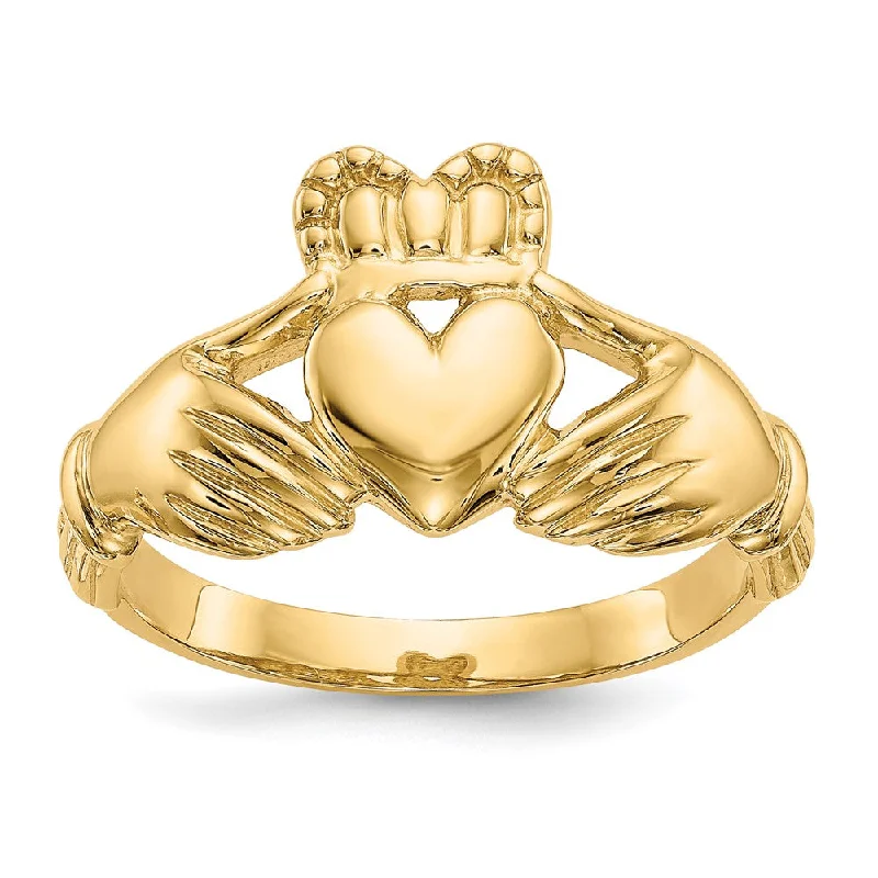 ladies rings anniversary gift idea -14K Yellow Gold Men's Claddagh Ring