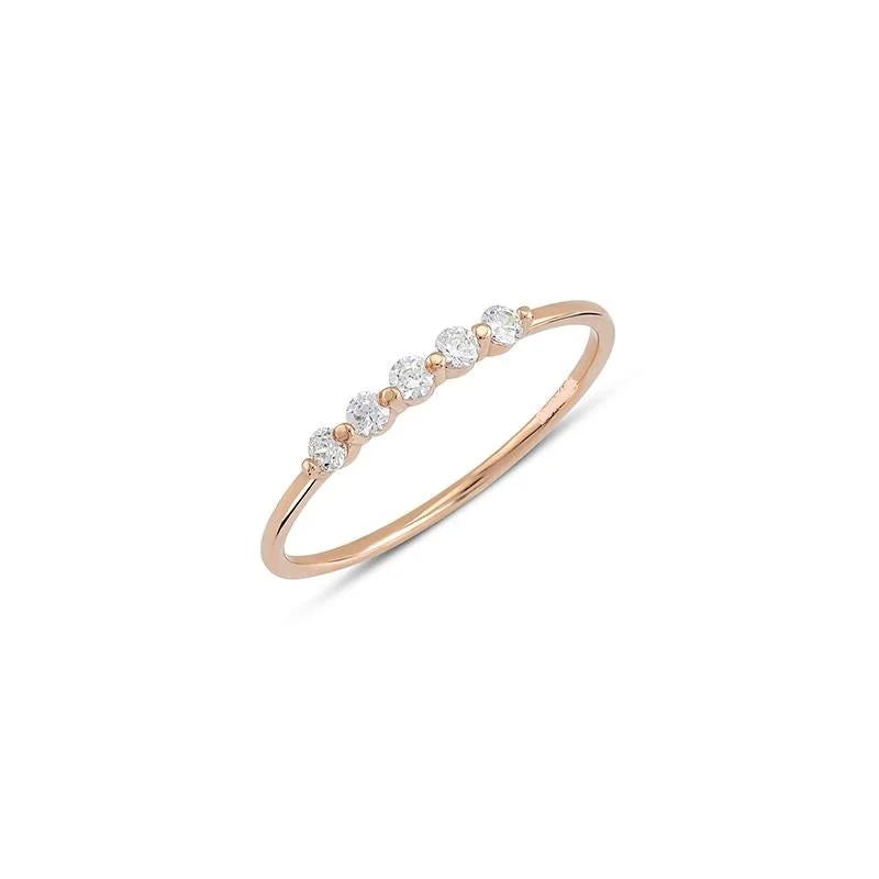 ladies rings gold elegant design -Dainty Diamond Ring