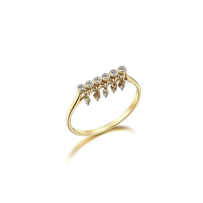 ladies rings dramatic bold style -Waterfall Ring