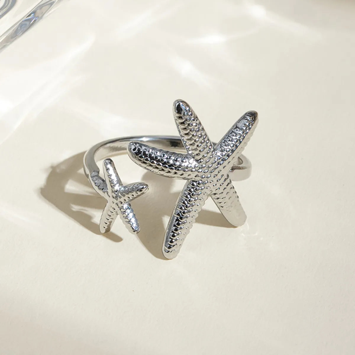 ladies rings with yellow citrine -Wholesale Jewelry IG Style Modern Style Classic Style Starfish 304 Stainless Steel Plating Open Rings