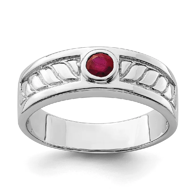 ladies rings for special occasions -Sterling Silver Men's Ruby Ring