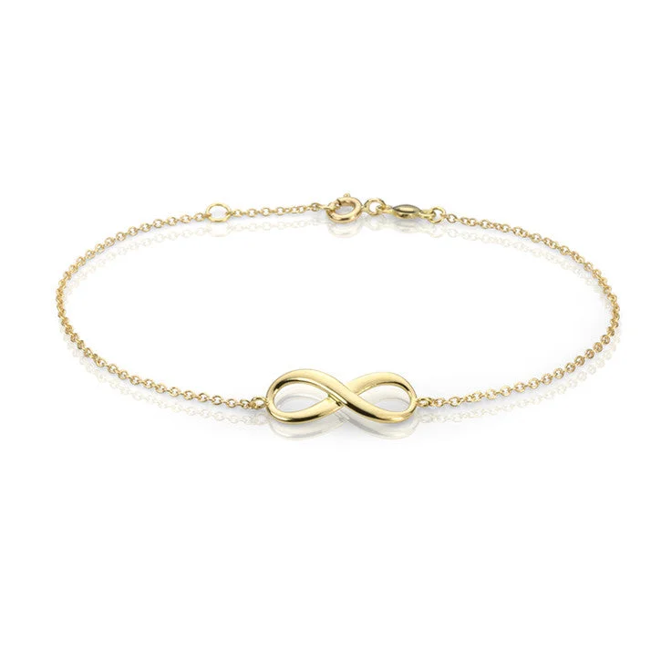 Modern cuff bracelets for ladies -18K Yellow Gold Infinity Bracelet