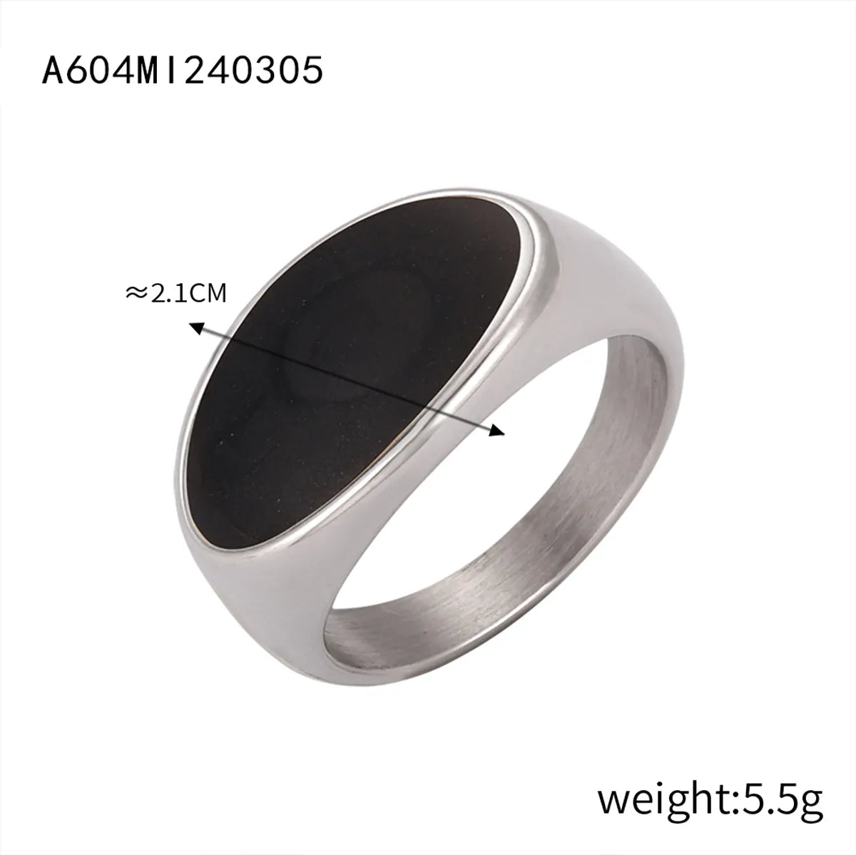 A604-Steel Black Dripping Ring