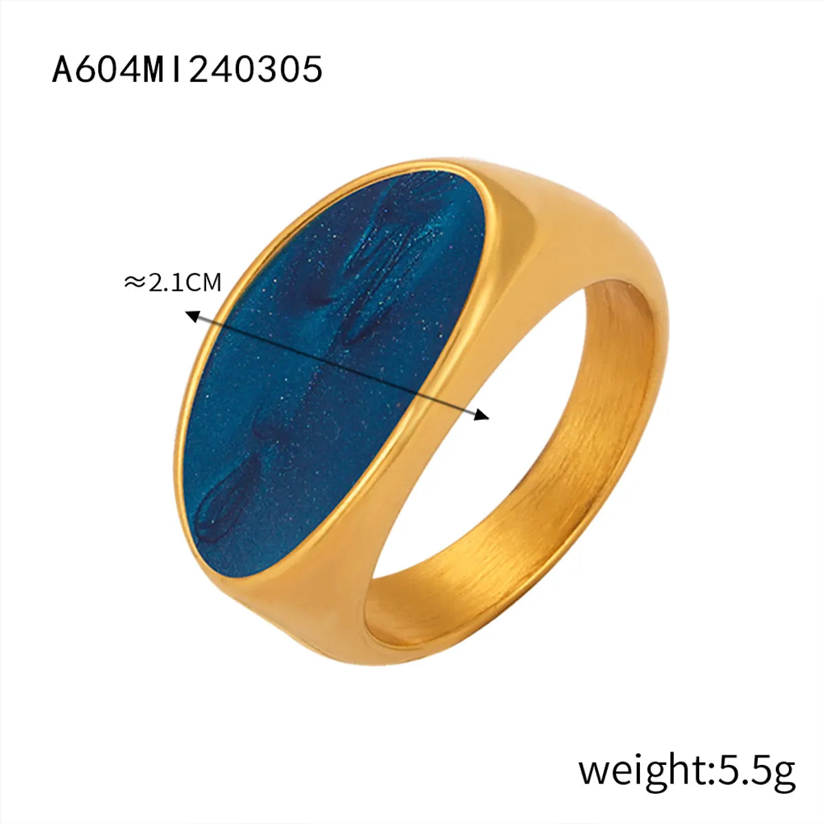 A604-Golden Blue Dripping Ring