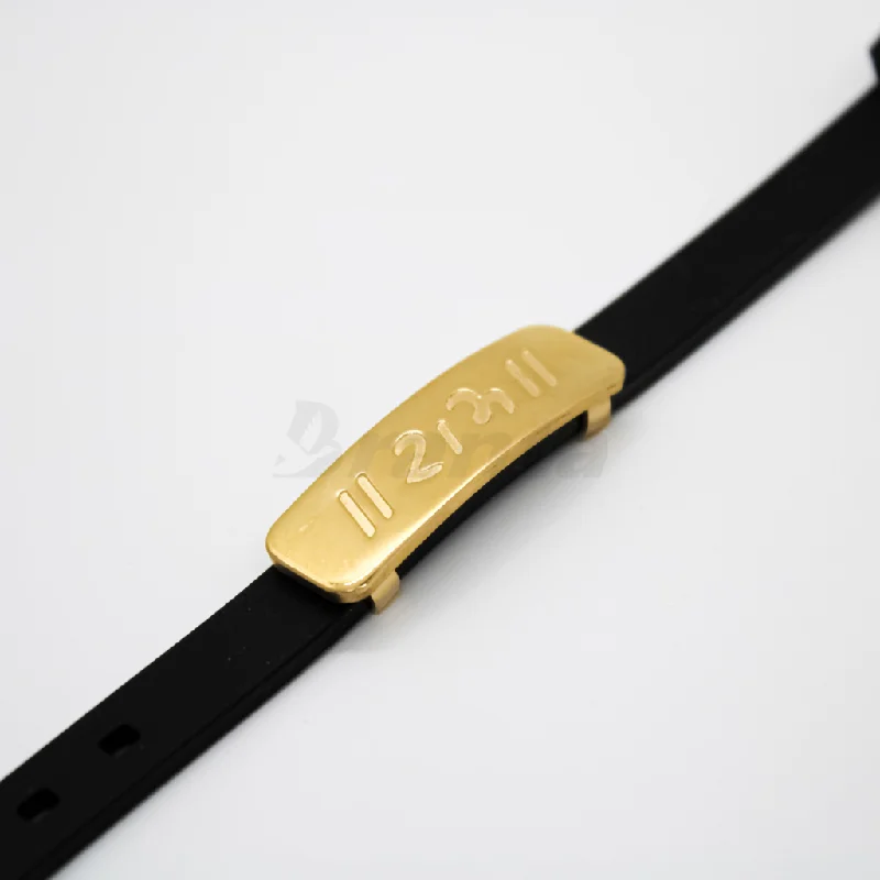 Simple gold chain bracelets for women -Ram Shiny Silicon Belt Men's Gold Bracelet