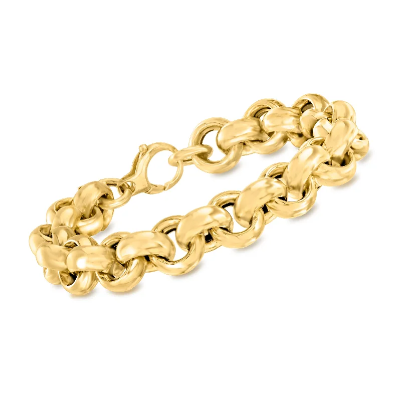 Ladies infinity bracelets -Ross-Simons Italian 14kt Yellow Gold Rolo-Link Bracelet