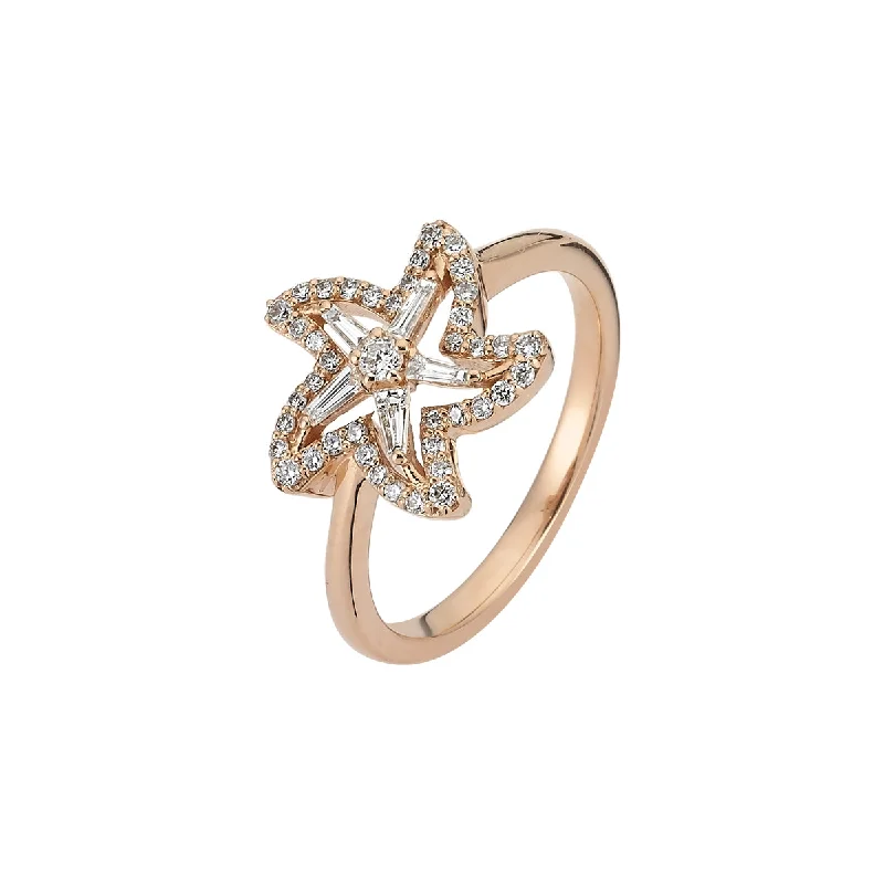 ladies rings for stylish women -SEA STAR BAGETTE DIAMOND RING