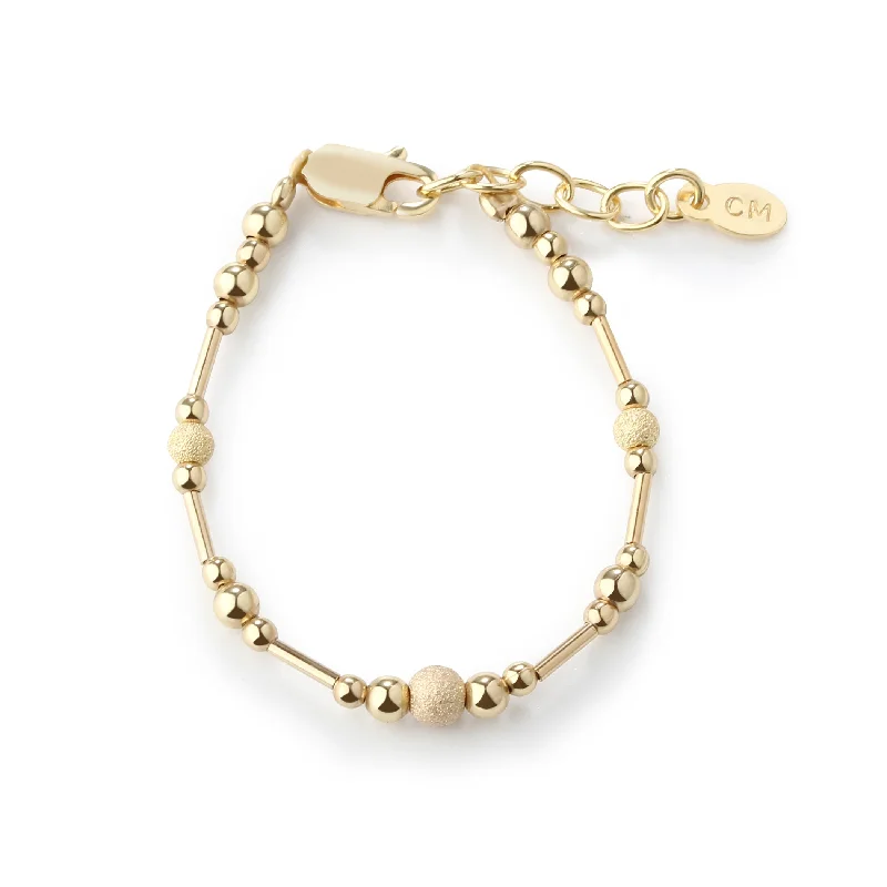 Ladies tribal bracelets -Girls 14K Gold-Plated Bracelet with Stardust Beads, Matching Mom and Me