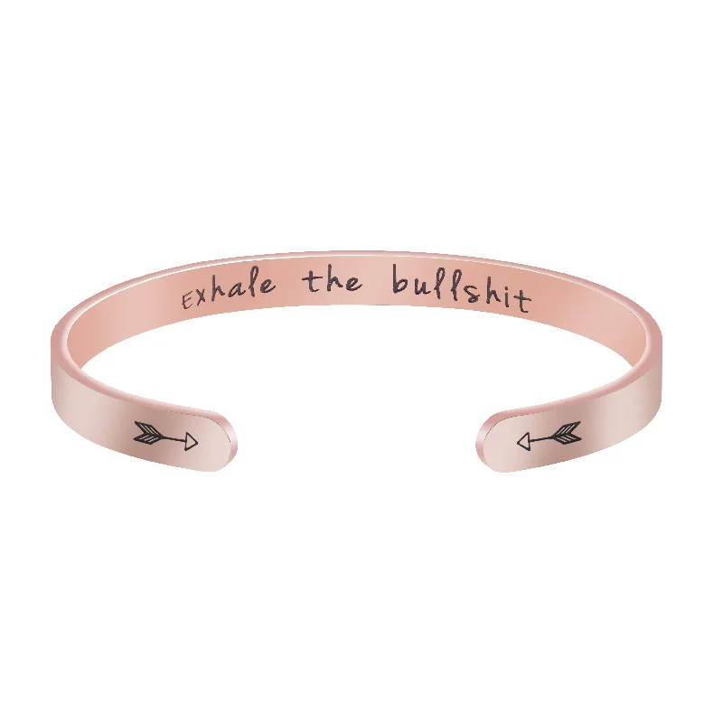 Ladies elegant tennis bracelets -Exhale the Bullshit Yoga Practice Gift for Best Friend Bracelets